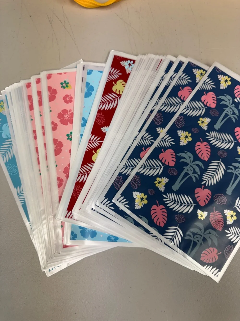 120 count Luau Tropical Floral Party Favor Bags - Navy, Pink, Red, Light Blue